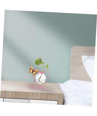 Zerodeko Wrought Iron Hydroponic Flower Pot Plein Air Frames Freesia Greenery Wall Vases for Flowers Green Plant Pot Cactus Plant Terrarium Glass Desktop Office Decorations Pink Pink 20.5X8CM - Buy Online on SooperMarket.com