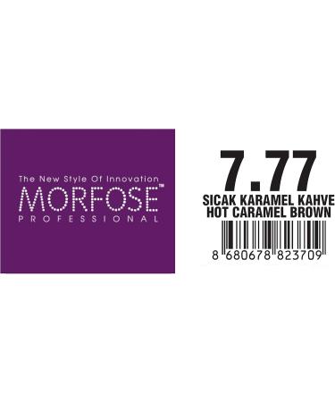Morfose 10 Professional Hair Colour Cream 100 ml No. 7.77 Hot Caramel Brown - Buy Online on SooperMarket.com
