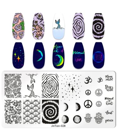Niceneeded Starry Sky Nail Art Stamp Plates Set - 5 Piece Nail Stamp Templates with Moon & Star Designs for Creative Nail Art - Buy Online on SooperMarket.com