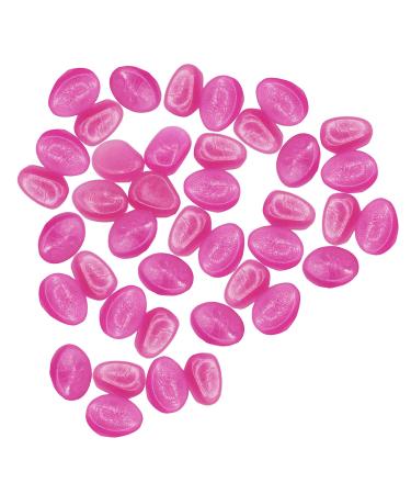 Outdoor Garden Pebbles Glow Pebbles Decor Rocks Stones for Walkways 40P Luminous Home Decor Pond Bowl Large Round (Pink One Size) Pink One Size