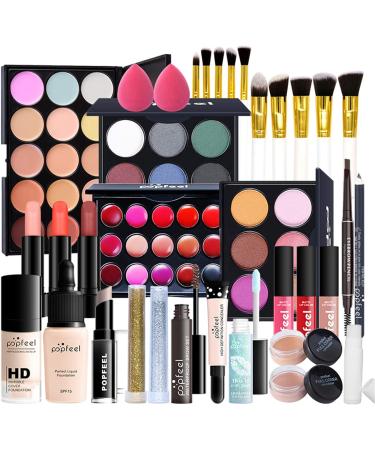 FantasyDay All-in-one Holiday Makeup Gift Set | Makeup Kit for Women Full Kit Cosmetic Essential Starter Bundle Include Eyeshadow Palette Lipstick Blush Foundation Concealer Face Powder Lipgloss Brush - Buy Online on SooperMarket.com