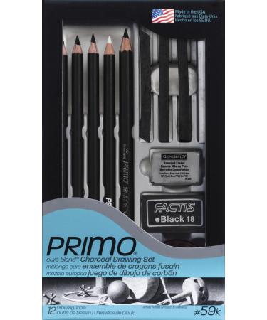 General's Primo Charcoal Deluxe Drawing Set  Set of 12