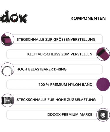 Buy DDOXX Nylon Step-In Dog Harness - Adjustable Purple Puppy Harness | All Sizes Available | Size S (45-63 cm) - International Shipping - Buy Online on SooperMarket.com