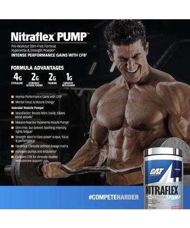GAT Nitraflex Pump Watermelon 10 oz - Boost Energy & Focus | Pre-Workout Supplement - Buy Online on SooperMarket.com