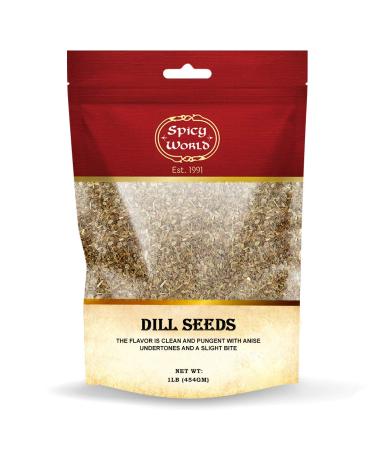 Spicy World Dill Seeds Whole Spice | Perfect for Pickling and Eating | 1 Pound Resealable Bag