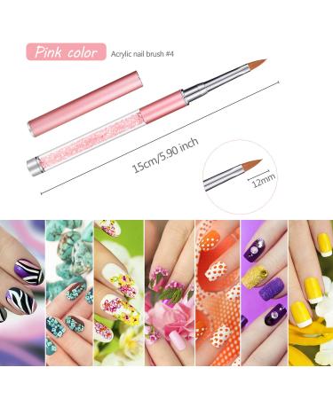 5 Piece Rhinestone Nail Brush Set with Metal Handle for Salon Quality 3D Nail Art - Sizes 4, 6, 8, 10, 12 - Buy Online on SooperMarket.com