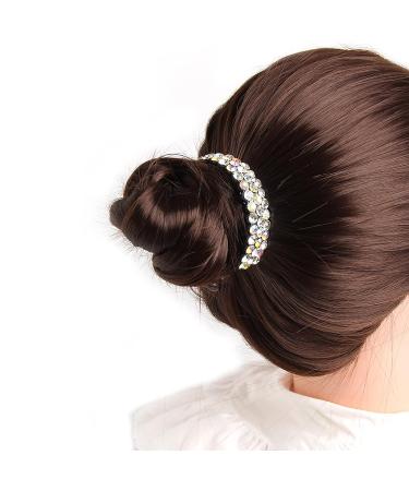 Ponytail Hair Clips - 4 Pcs Gradient Rhinestone Hair Styling Claws in White Purple Champagne Gold | Large Glittering Hair Pins Accessories for Women and Girls - Buy Online on SooperMarket.com
