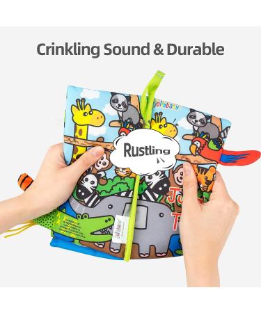 Jollybaby Soft Crinkle Tail Book for Babies - Farm Theme | Sensory Teething & Early Development Toy | Interactive Baby Girl & Boy Gift - Buy Online on SooperMarket.com