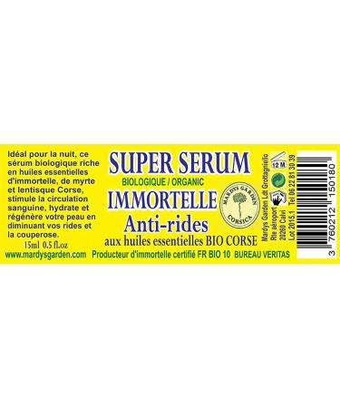 Super SERUM Immortelle Anti-Wrinkle 15ml | Organic Helichrysum Essential Oil | International Shipping - Buy Online on SooperMarket.com