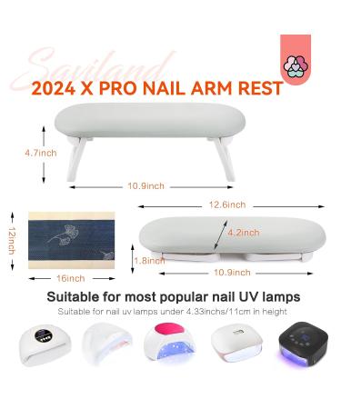 SAVILAND Foldable Nail Arm Rest | Soft Leather Nail Pillow & Non-Slip PVC Mat for Nail Techs | Essential Salon Accessory for Acrylic Nails - Buy Online on SooperMarket.com