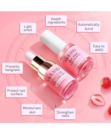 Saviland Gel Nail Polish Remover Kit - 2*15ML Strawberry Cuticle Oil Included - Quick & Easy Gel Polish Removal - Moisturizing & Soothing Formula - Pink Gel Nail Polish Remover - Buy Online on SooperMarket.com