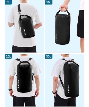 HEETA Waterproof Dry Bag 5L - Updated Version | Lightweight Roll Top Dry Storage Backpack with Emergency Whistle | For Travel Swimming Kayaking Camping | Black - Buy Online on SooperMarket.com