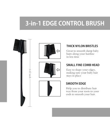 4 Pcs Wig Kit for Lace Front Wigs for Beginners Cosplay Girls Women 113g Hair Edge Control Wax Pomade Styling Gel Double Sided Edges Brush 3 In 1 Edge Brush Satin Edge Laying Scarf - Black - Buy Online on SooperMarket.com