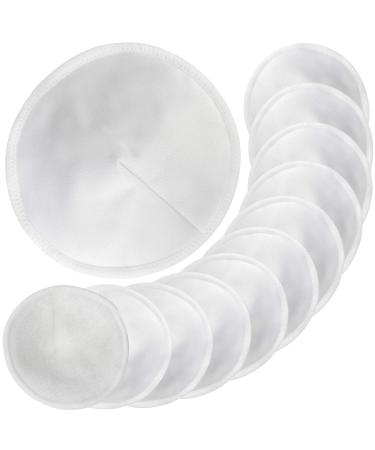 12pcs Bamboo Nursing Breast Pads with Laundry Bag - Contoured Leak-Proof Breastfeeding Nipple Pad for Maternity, Reusable Nipple Covers for Breast Feeding (Pastel Touch, 4.5 inch)