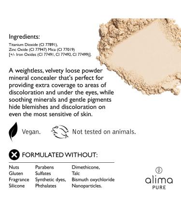 Alima Pure Full Coverage Concealer Makeup - Velvety Mineral Powder Concealer for Dark Circles - Maple 0.07 Ounce - Buy Online on SooperMarket.com
