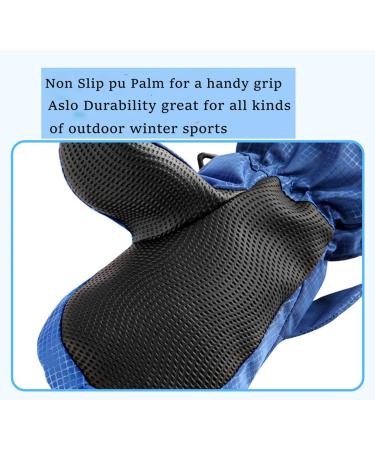 FAYHIJUN Waterproof Kids Mittens - Blue Dog M(Age 4-6) | Thermal Fleece Lined Winter Gloves for Boys & Girls - Ideal for Skiing, Snowboarding, Outdoor Activities - Buy Online on SooperMarket.com