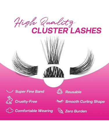 CALAILIS Cluster Lashes 120Pcs Mega Volume Superfine Individual Lashes | Reusable Wispy Eyelash Clusters | DIY Eyelash Extension | Natural Look | 703MIX-C - Buy Online on SooperMarket.com