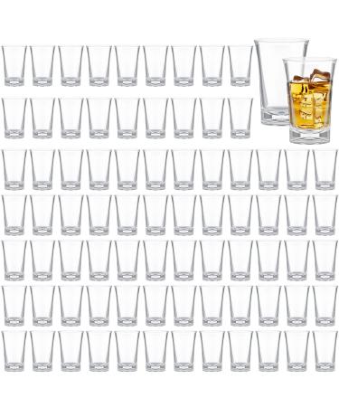 Eaasty 85 Pieces Unbreakable Shot Glasses Bulk, 1.4 oz Thick Base Shot Glass, Clear Cute Shot Glasses, Clear Shot Glasses for Party Favor, Night Game Game (Classic Style)