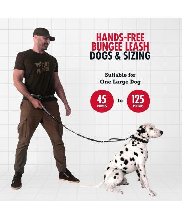 Tuff Pupper Heavy Duty Hands Free Dog Leash | One Large Dog Up to 125 lbs | Comfortable Shock Absorbing Bungee | Reflective Padded Handles | Lumbar Waist Belt 22-45" | Walking Jogging Running Leash One Large Dog (45-125 pounds) - Buy Online on SooperMarket.com