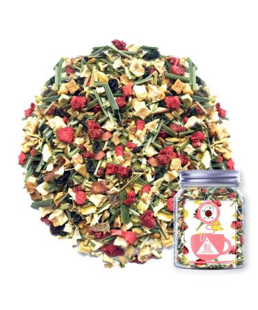 Plant Gift Summer Fun Fruit Tea Oganic Fruit Herbal Tea All Natural Flavors Loose Leaf Apple Grape Lemongrass Lemon Peel Strawberry Non GMO Vegan Tea Bags Into Iced Tea & Hot Tea 70G/2.5oz