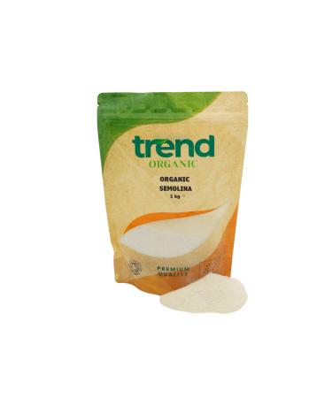 Trend Organic Semolina A Nutrient-Rich Alternative to All-Purpose Flour Ideal for Cooking and Baking - Certified Organic Vegan Non-GMO No Additives No Preservatives Raw 1kg
