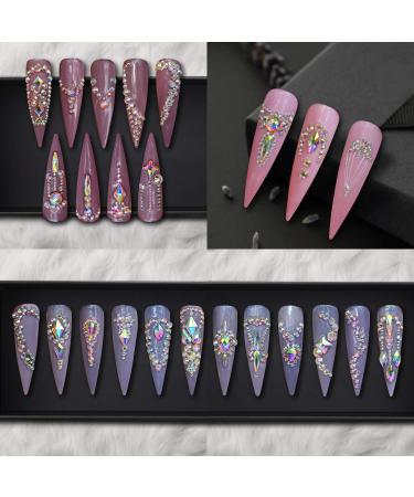Warmfits AB Crystal Rhinestones Set - 1840pcs Nail Art Gems for DIY Crafts & Jewelry - Iridescent Clear Multi-Shape Rhinestones for Nails, Phones, Clothes & More - Buy Online on SooperMarket.com