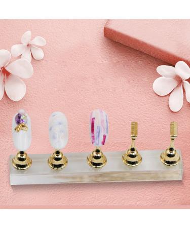 Anself Acrylic Nail Holder & Practice Board Premium Nail Displayer in Gold for Professional Nail Art - Buy Online on SooperMarket.com