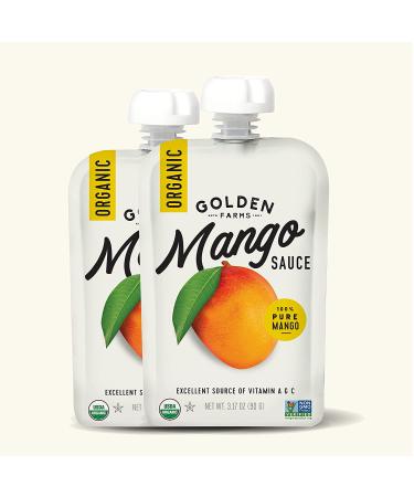 Golden Farms Mango Pouches - Pack of 12, 100% Pure Fruit, No Added Sugar, Vegan, Gluten-Free, Kosher, Organic Squeeze Pouch - 3.17oz Each - Buy Online on SooperMarket.com