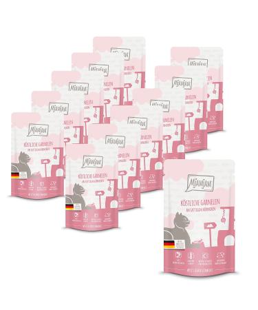 Mjamjam - Premium wet food for cats - squeezing - delicious shrimp on juicy chicken 12 x 125 g) grain -free with extra meat shrimp + chicken 125 g (12 pack)