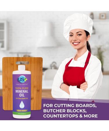32oz US+ 100% Pure Mineral Oil - Food-Grade Cutting Board Oil for Butcher Blocks, Countertops & More - Buy Online on SooperMarket.com