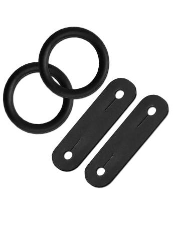 YNR PEACOCK SAFETY IRONS STIRRUPS RUBBER RINGS & LEATHER CLIPS TABS REPLACEMENT 1 PAIR
