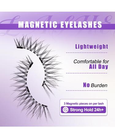 Magnetic Eyelashes 2 Pairs Reusable Magnetic Lashes with Applicator No Glue Magnetic Eye lashes Natural Look without Eyeliner Magnetic Lashes Kit(magnetic lashes-K8+604) CX-K8+604 - Buy Online on SooperMarket.com