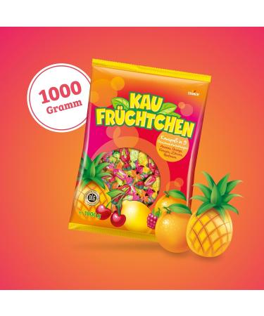 Kaufr chtchen Chewy Sweets 1000g Bulk Pack | Five Fruity Flavours - Buy Internationally! - Buy Online on SooperMarket.com