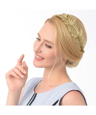 DIGUAN Wide Fishtail 2 Strands Synthetic Hair Braided Headband - Bohemian Beauty Accessory for Women and Girls - Buy Online on SooperMarket.com