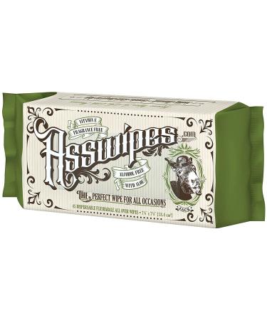 Fresh Body FB Asswipes (1 Pack, 45ct) - Flushable Personal Cleansing Body and Bathroom Wipes with Aloe and Vitamin E - From Adults to Baby - Alcohol, Paraben, and Fragrance Free