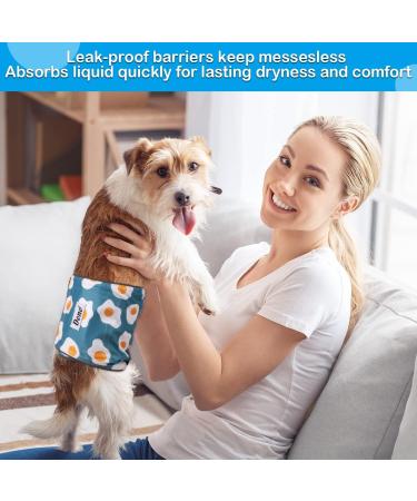 Dono 3-Pack Reflective Dog Diapers with Washable Belly Band for Small Medium & Large Dogs - Frying Eggs Design (L) - Buy Online on SooperMarket.com