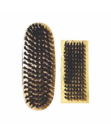 Shoe Brush Wooden Horsehair Brushes Shoes Natural Bristles Smooth Applicator Brush Handle Buffing Boot Polishing Brushes Cleaning Shines Restore Clean Polish Leather Bags Car Seat (Pack Of 2)