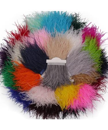 2 Yards Black Ostrich Feathers Fringe Trim Ribbon for Sewing & Crafts - 3-4 inch Width - Buy Online on SooperMarket.com