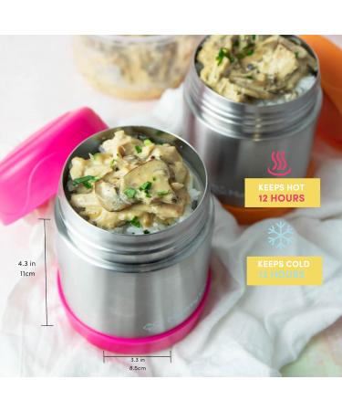 Mummy Cooks Insulated Children's Food Flask 300ml (Pink) | Free Stickers - Buy Online on SooperMarket.com