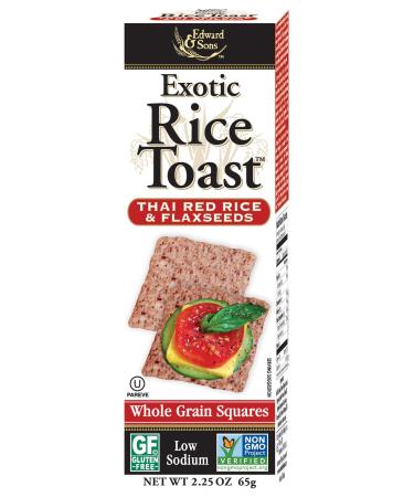 Edward & Sons Exotic Toast 2.25 Boxes Thai Red Rice & Flax Seed, 27 Ounce (Pack of 12)