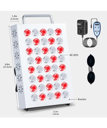 Shyineyou Red Light Near Infrared Light Lamp Panel with 40pcs Dual Chips - Buy Online on SooperMarket.com