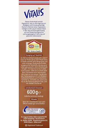 Vitalis Schoko M sli klassisch 600g - Delicious and Nutritious Breakfast Option - Buy Online on SooperMarket.com