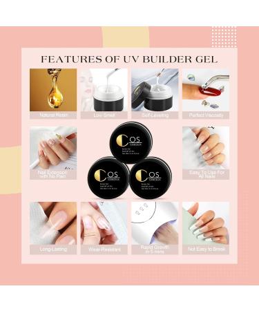 3 Colors UV Nail Gel for Nail Extension Base and Top Coat Nail Brush Nail Forms - Buy Online on SooperMarket.com
