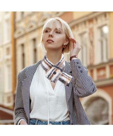 Vesone Neck Heating Pillow | Heated Scarf with 3 Temperature Settings | Versatile Neck Warmer for Men Women & Girls | Cream White Striped - Buy Online on SooperMarket.com