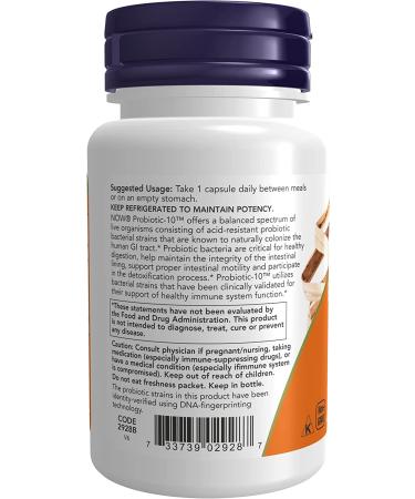 Now Foods Probiotic-10 50 Billion CFU - 50 Veg Capsules for Gut Health - Buy Online on SooperMarket.com