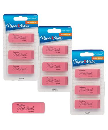 Paper Mate 70502 Pink Pearl Eraser Medium 10/Pack