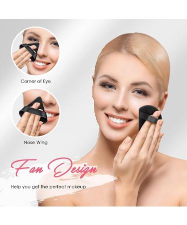 AMMON 6 Pcs Black Triangle Soft Makeup Powder Puff Set - Velour Makeup Sponge Puff for Loose Mineral Powder & Body Contouring - Buy Online on SooperMarket.com