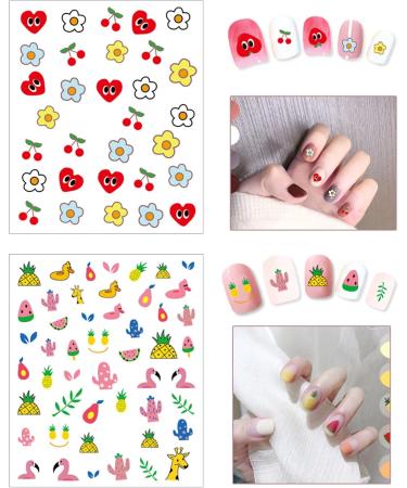16 Sheets 3D Nail Stickers with Tweezer - Self-Adhesive Floral Nail Decals for Women Kids & Girls | Stylish Manicure Accessories - Buy Online on SooperMarket.com