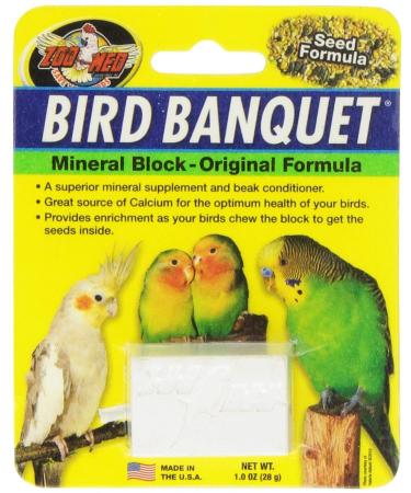 Zoo Med Mineral Block Original Formula Banquet Bird Food, 1-Ounce (3 Pack)