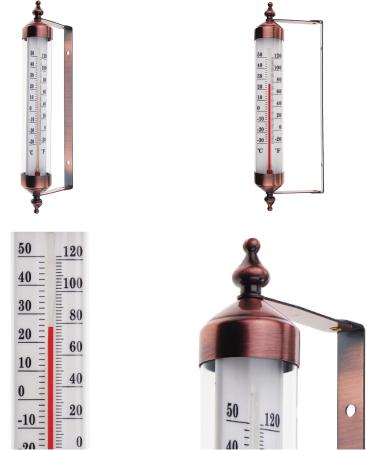 Stylish Bronze Outdoor Thermometer - Perfect for Garden Wall Greenhouse & Garage | Easy to Hang - Buy Online on SooperMarket.com